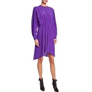Isabel Marant Etoile New With Tags Yandra 100% Silk Shirtdress Purple US size 2